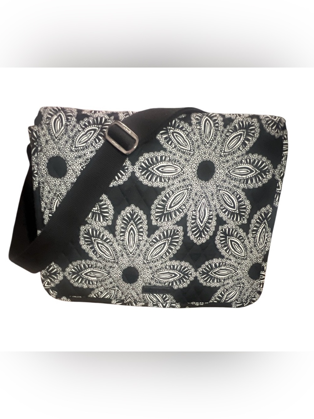 Vera Bradley Black and White Floral Quilted Crossbody